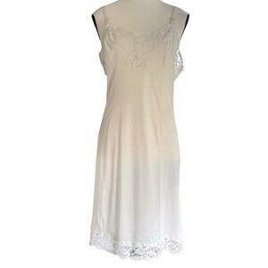 Vintage Dorsay White Lace Slip Nightgown – Bridal Lingerie Romantic Small